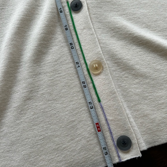 Theory Cream Cardigan with Multicolor Buttons - Picture 5 of 8